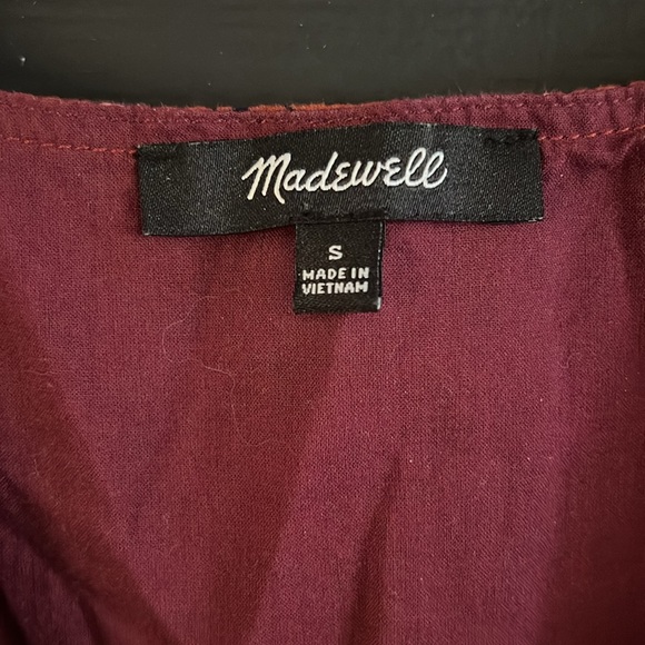 Madewell Brown A-Line Dress with Bishop Sleeves - Picture 3 of 8